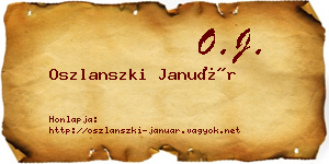 Oszlanszki Január névjegykártya